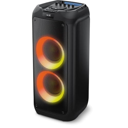 PHILIPS Bluetooth Party Speaker, 120W Powerful Sound with Dynamic Bass Boost, 10 RGB Light Modes, Karaoke Mic & Guitar Inputs, FM Radio, USB/TF/AUX Playback, Portable Handle, Remote Control (Corded) - style: Corded