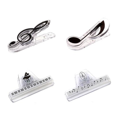 4 Pack Music Sheet Holder Clip, Non-Slip & Adjustable Page Clip for Piano Keyboard, Guitar, Stands - Portable Accessory for Musicians & Practice
