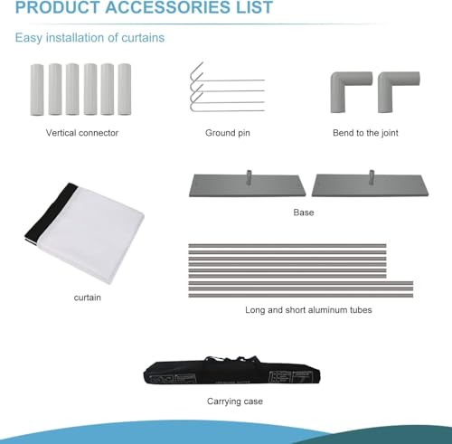 Projector Screen with Stand 120 inch 16:9 HD 4K Outdoor Indoor Projection Screen for Home Theater 3D Fast-Folding Projector Screen with Stand Legs and Carry Bag Projection Movie Wrinkle-Free - size: 120 inch