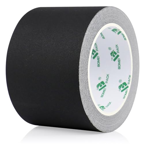 BOMEI PACK Color Gaffer Tape, Matte Non-Reflective, 3inch x 20yds No Residue Hand Tear Self-Adhesive Tape for Labeling, Cable, Stage, Photo Studio, Painters and Duct Repair, 1 Pack (Black) - color: Black