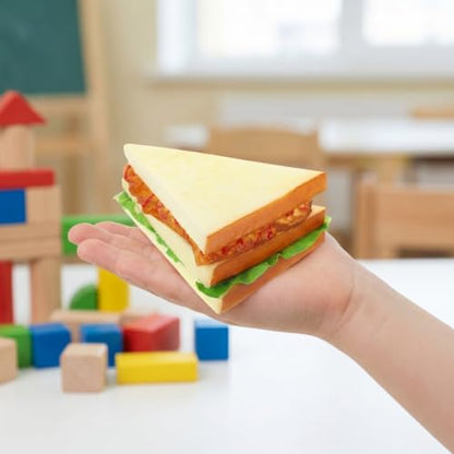NOLITOY 6 Pcs Artificial Sandwiches Pu Food Model 5.51 X 4.52 X 6.49 in Fake Sandwich Props for Kitchen Display Photo Prop Party Decoration Classroom Teaching
