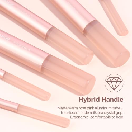 MAANGE 13 Pcs Makeup Brush Set, Premium Synthetic Makeup Brushes Kit for Foundation, Powder, Blush, Contour & Eyeshadow Makeup Tools with Beauty Sponge (Titanium Gold) - color: Titanium Gold