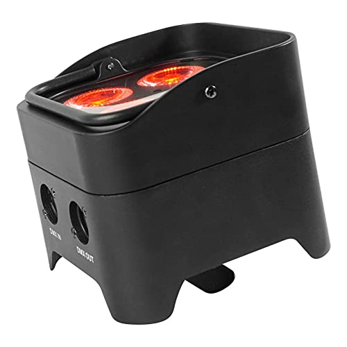 Rockville Best PAR 50 Black Rechargeable Par Wash Uplight, Wireless DMX | 15-Hour Rechargeable Battery, RGBWA, UV, IRC Remote, Sound Activated, Flicker Free, 6500 Lux, 4x6W LEDs - color: Black