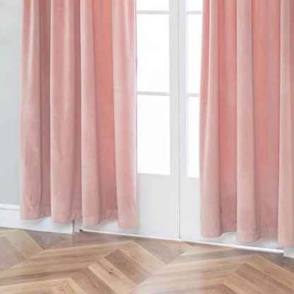 PLEASANT BOULEVARD Chintz Rose Velvet Curtains 84 inch Long Heavyweight Blackout Curtains Rod Pocket Thermal Insulated Darkening Window Drapes for Bedroom Living Room, W52 x L84, 2 Panels - color: Chintz Rose, size: 52"W x 84"L (Pack of 2)