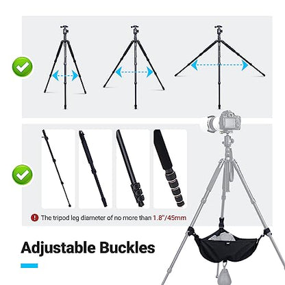JJC Tripod Weights Stone Bag, Heavy Duty Weighted Sand Bags for Tripod Easel Light Stand Photography Astrophotography Paintings, Tripods Rock Bag with Adjustable Buckles & 9 Extra Pockets