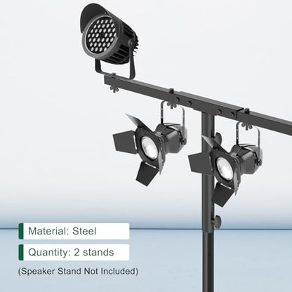 DJ Light Stand T-Bar Cross Bar with Extended Pole Mount, Set of 2 - size: Set of 2