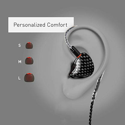 DEMAKE in Ear Monitor with Detachable 3.5mm Cable - color: Carbon Fiber, size: No Mic