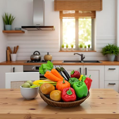 17Pcs Artificial Vegetables Realistic Faux Vegetables for Decoration Faux Vegetable Set Fake Food Carrot Pumpkin Eggplant Potato Bell Peppers for Home Kitchen Party Festival Photography Props