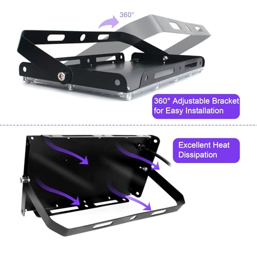 300W LED Blacklight, UV Black Lights for Glow Party, IP65 Waterproof Outdoor UV Floodlight for Black Light Party,Body Painting,Fluorescent Painting,Birthday Parties,Halloween