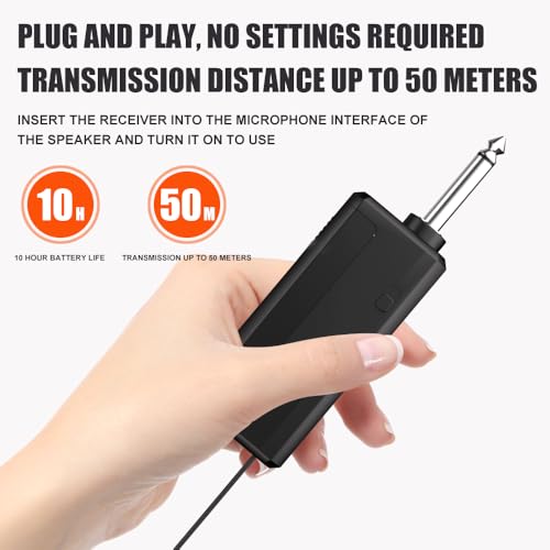 AX322 Professional UHF Wireless Dynamic Microphone Set, Dual Microphones with Rechargeable Receiver, Plug and Play, Suitable for Karaoke and Musical Instruments - color: AX322