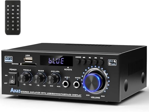 AK45 Bluetooth 5.0 Audio Amplifier 400W 2 Channel Stereo Receiver