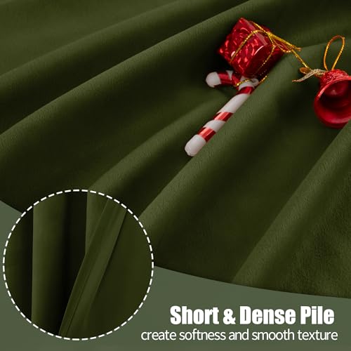 YoungsTex Olive Green Velvet Curtains, Drapes 84 Inches Long 2 Panels Set | Blackout Window Treatmens with Grommet Room Darkening for Bedroom Living Room Privacy, 52 X 84 Inch - color: Olive Green, size: 52"W x 84"L (Pack of 2)
