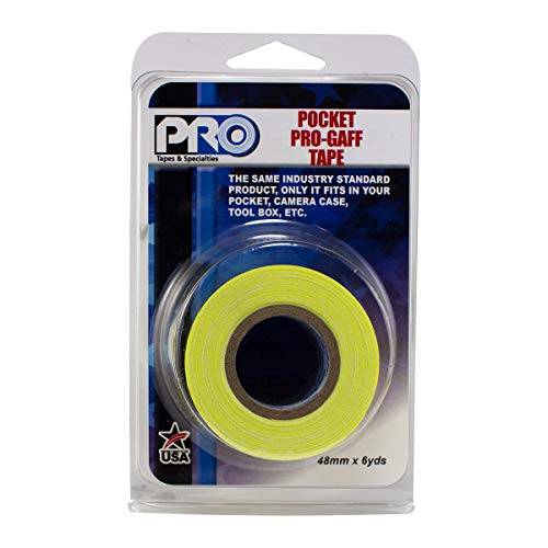 Pro Tapes Pocket Gaff Tape 2 inch (48mm) x 6 Yards Length Fluorescent Yellow Matte. Pocket Size Gaffers Tape. Made in The USA. Holds Tight, Easy to Remove. - color: Fluorescent Yellow, size: 2 inch