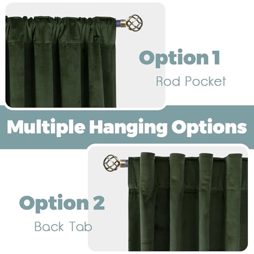 BGment Velvet Curtains for Living Room, Olive Green Blackout Curtains - color: Olive Green, size: 42"W x 84"L (Pack of 2)