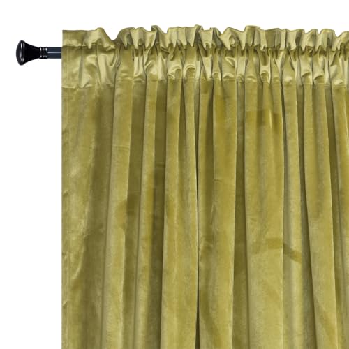 Roslynwood Velvet Cyan Yellow Curtain 84 inch Long - Super Soft Luxury Curtains Block Light Thermal Insulated Rod Pocket Window Panels Drapes for Bedroom/Living Room, W52 X L84 Inch, 2 Panels - color: Cyan Yellow, size: 52"W x 84"L (Pack of 2)