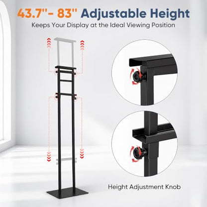 2 Pack Poster Stands for Display, Double Sided Sign Holder with Water Bags | 83 in max height; fits boards 11.8-75 in adjustable high, max 40 in wide and max 0.31 in thick; 4 fillable water bags