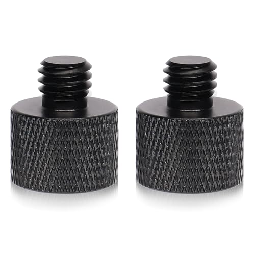 SAVITA 2pcs Mic Foot Adapter, 3/8 Male to 5/8 Female Tripod Screw Thread Adapter Accessories for Camera Monitor Microphone Stand Mount - size: 5/8 à 3/8