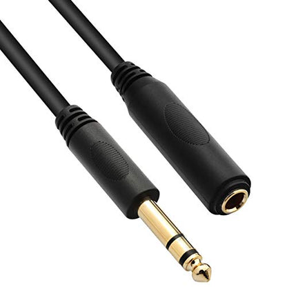 Tisino 1/4" TRS Extension Cable, 1/4" Headphone Cord Extender, 10 FT | 6.35mm Headphone Extension Cable for Guitar, Amp, Speaker, Gold-Plated 1/4" TRS Male to Female Quarter Inch Audio Jack Cord - size: 10 feet