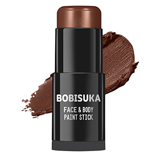BOBISUKA Brown Face and Body Paint Stick, Chocolate Brown Eye Black Stick for Sports, Waterproof Oil-based Painting Kit for Halloween SFX Camo Cosplay Special Effects Costume Parties Makeup - color: Brown