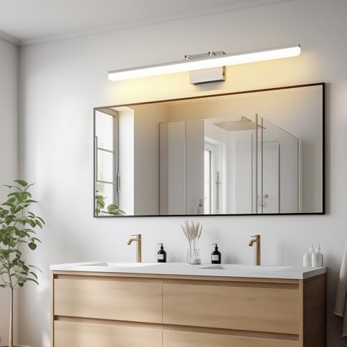 Brushed Nickel Vanity Light 31.5", 24W LED Dimmable Bathroom Light Bar with Adjustable Angle & 5CCT – Modern Long Wall Fixture for Bathroom, Powder Room, Bedroom, Apartment, Hotel - color: Brushed Nickel, size: 31.5 Inch Long