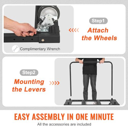 VEVOR Folding Table Cart, Heavy Duty Table Trolley with 5" Swivel Wheels, 1800 LBS Drywall Dolly Cart for Garage, Home, Warehouse, Party Event Hotel Furniture 10 Table Capacity | 1800 LBS Steel Drywall Dolly Cart for Garage, Home, Warehouse, Party Event H