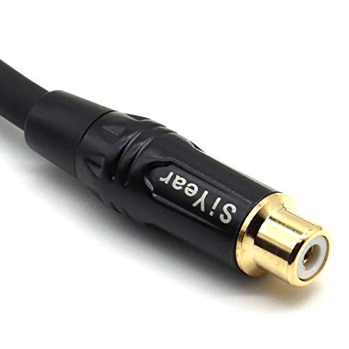 RCA Female to 2 RCA Male Y Splitter Cable,Gold Plated Dual RCA Male to RCA/Phono Female Stereo Audio Cable Extension Cord (50CM) - color: RCAF-2RCAM
