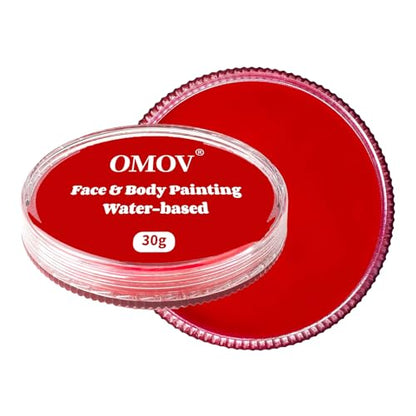 Red Face Paint 30g (1oz) Non-Toxic,Water Activated Face Painting Kit for Kids Adults,SFX Makeup Facepaint Palette for Halloween vampire, Cosplay,Theater Party,Clown Joker Special Effects Costume - color: Red