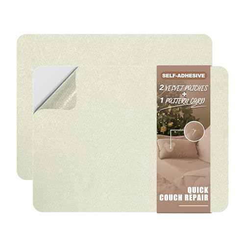Azobur Fabric Couch Repair Patch 8.3 x 11 inches,Self-Adhesive Fabric Repair Patch for Furniture,Handbag,Sofa,Car Seats-(Grayish White) - color: Grayish White, size: 8.3" x 11"(2 Pcs)