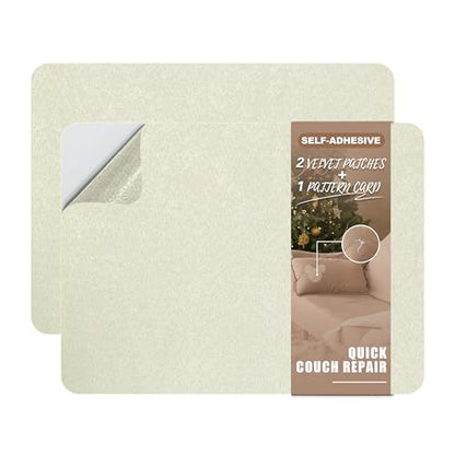 Azobur Fabric Couch Repair Patch 8.3 x 11 inches,Self-Adhesive Fabric Repair Patch for Furniture,Handbag,Sofa,Car Seats-(Grayish White) - color: Grayish White, size: 8.3" x 11"(2 Pcs)
