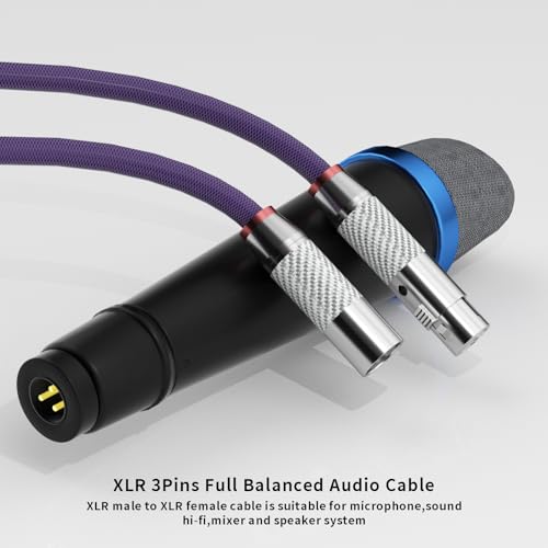 Preffair 18AWG XLR Balanced Cables 3Pins Female to Male Audio Wires with 4N OFC Copper Cores, Rhodium Plated XLR Connectors for Mixers/Amplifiers/Speakers/Home Stereo Systems-1 Pair (1.5M/5.0Ft) - size: 5.0 ft