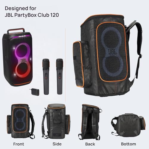 JBL PartyBox Club 120 Backpack Speaker Cover Compatible with JBL PartyBox 120（2024），Portable Speaker Carry Case(Bag Only)