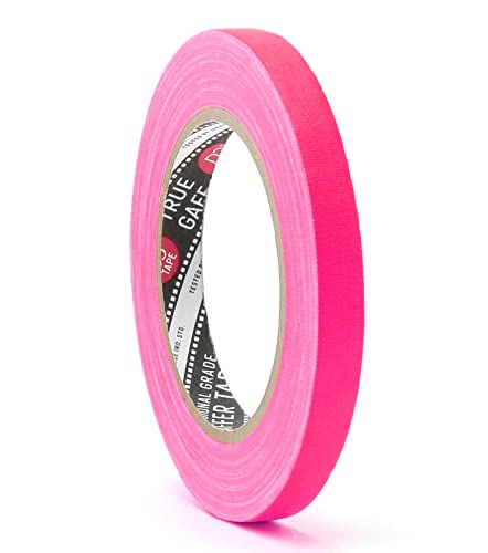 DGTAPE 1/2 inch X 30 Yards Fluorescent Pink Gaffer Tape | Premium Grade Pro Gaffer Tape | 120Mesh Fabric | ECO Rubber Adhesive | Power of Quality USA Brand (trueGAFF12/25/FL-P - 1/2inX30ya) - color: Pink, size: 1/2 inch 30 Yards