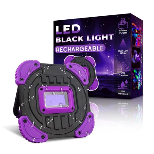 Rechargeable LED Black Light, Cordless 395nm Battery Powered Black Lights, Body Painting, Fishing, Halloween Party, Neon Glow Party, Fluorescent Poster, Christmas, 1 Pack