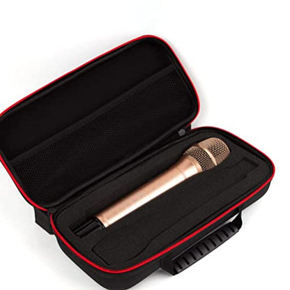 Vaguelly Case: Hard EVA Case for Handheld Dual Mic Bag Hard Carrying Travel Case | Drop resistant EVA sponge build, 30 x 15 x 7 cm size, built-in mesh pocket for small accessories