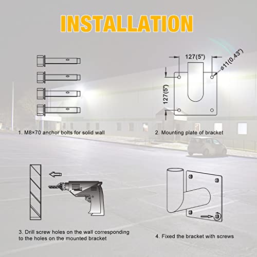 90 Degree Wall Mount Bracket with 2-3/8in OD Tenon | L Shape Wall Mounted Adapter for Outdoor LED Parking Lot Lights Street Lights Post Top Light, Heavy Duty Steel, Dark Bronze - size: 90 Degree Wall Mount 1 Pack
