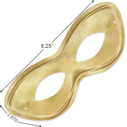 Vibrant Gold Plastic Superhero Mask (2.78" x 8 .25") 1 Pc - Ideal for Costumes & Parties - color: Gold