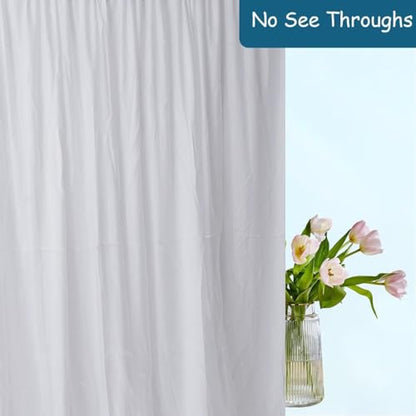 Extra Wide Two Layers One Piece Trade Show Booth Backdrop, White, 25x8ft | Chiffon Tulle & Polyester, Extra Wide Blackout Curtains, Theatrical Backdrops - color: White, size: 96"W x 300"L (Pack of 1)