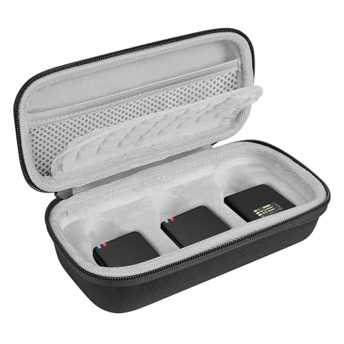 Geekria for Creators Microphone Case Compatible with Rode Wireless GO Gen 3 III, GO 2, GO, PRO, ME, Hard Shell Mic Carrying Case, Mic Compact Carry Case, with Cable Storage (Grey Lining) - color: Grey Lining