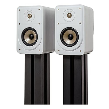 Polk Signature Elite ES15 Surround Sound Speakers - Hi-Res Audio Certified, Dolby Atmos & DTS Compatible, 1" Tweeter & 4" Woofer, Power Port Technology for Bass (Pair, Elegant White) | Hi-Res Audio Certified, Dolby Atmos & DTS:X Compatible, 1" Tweeter & 5