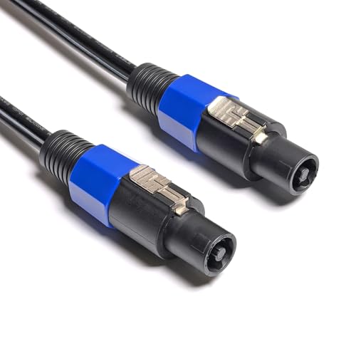 WJSTN Speakon to Speakon Speaker Cables, 12 Gauge AWG,Speakon Male to Female Adapters Audio Cord DJ Speaker Cable Wire with 6in 2Pack