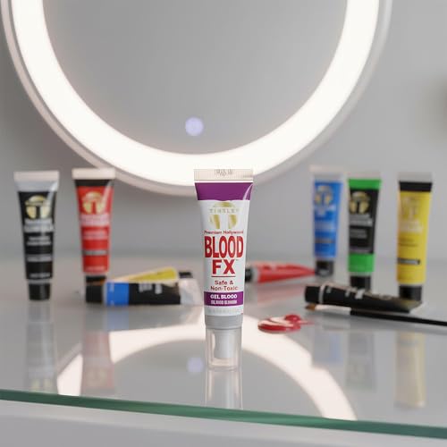 Blood FX Thick Drying Fake Blood Gel for Realistic Special Effects Makeup – Dark Red, Fast Drying, Ideal for Halloween, Theater, Film, and Costume Use