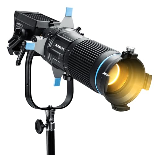 Nanlite PJ-FMM-18-36 FM Mount Projection Attachment 18°-36° Optical Snoot Photography Kit Lens Modifier for FM-Mount Series Light with 4 Gobos
