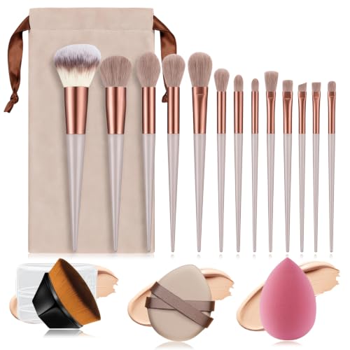 Makeup Brush Set 13 Pcs Professional-Complete Kit with Foundation,Eyeshadow,Blush&Lip Brushes-Soft Synthetic Bristles for Women&Beginners C - color: E