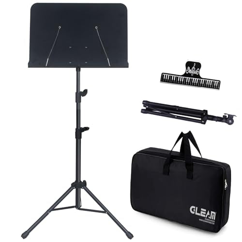 Sheet Music Stand Lightweight with Carrying Bag - Iron Panel, Portable Dual Use Desktop Book Stand