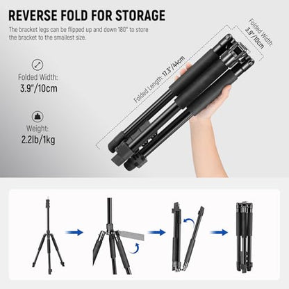 NEEWER Photography Light Stand, 1.5-6.4ft/47-195cm Aluminum Reversible Studio Lighting Tripod, Portable Phone Video Stand w/ 1/4" Screw for Strobe Light Camera Softbox, 4.4lb/2kg Load, ST195 - style: 195cm/1-Pack