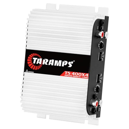 Taramps TS 400x4 400 watts RMS 4 Channels Full Range Car Audio Amplifier, 2 Bridged Channels, RCA Input Class D, Output Power, Multichannel Amplifier System, Small - TS400X4 | Bridgeable outputs, built-in HPF/LPF crossovers and RCA inputs provide flexible