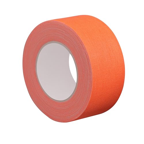 Spike Tape Wide Orange Neon Gaffer Tape (1.18”x 32.8 Ft) Orange UV Activated Theater Tape for Floor Glow, Party Festival Decoration, Grid Floor, Color Coding, Costume Crafts, Whiteboard - color: Orange