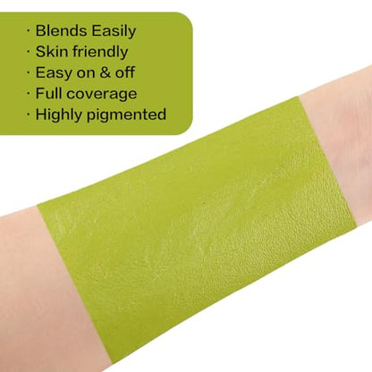 BOBISUKA Ogre Green Face Body Paint, Creamblend Face Painting Kit, Green Eye Black for Sports, Facepaint for Halloween Makeup Zombie, Witch Cosplay, Costume, Theme Parties and Hunting Camo（2.1 Fl.oz） - color: Ogre Green