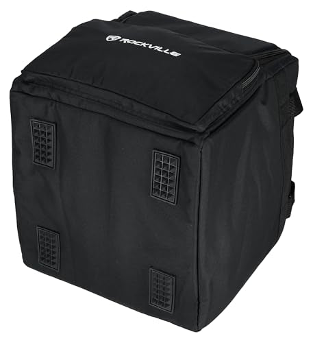 Rockville RLB40 Padded Travel Bag for (2) Chauvet or American DJ Effect Lights | 10mm Padding, 13" x 13" x 6.8" Per Compartment, Removable Divider, Accessory Pocket, Shoulder Strap, Fits 1 or 2 Fixtures