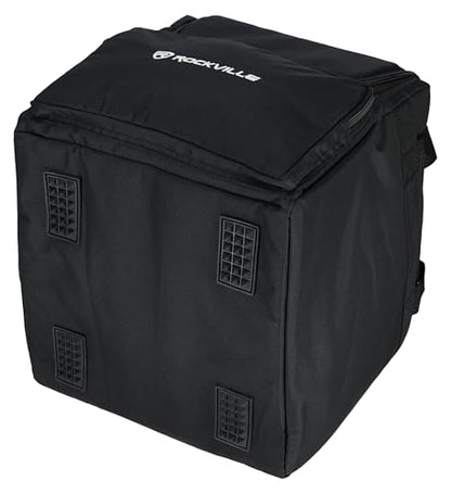 Rockville RLB40 Padded Travel Bag for (2) Chauvet or American DJ Effect Lights | 10mm Padding, 13" x 13" x 6.8" Per Compartment, Removable Divider, Accessory Pocket, Shoulder Strap, Fits 1 or 2 Fixtures